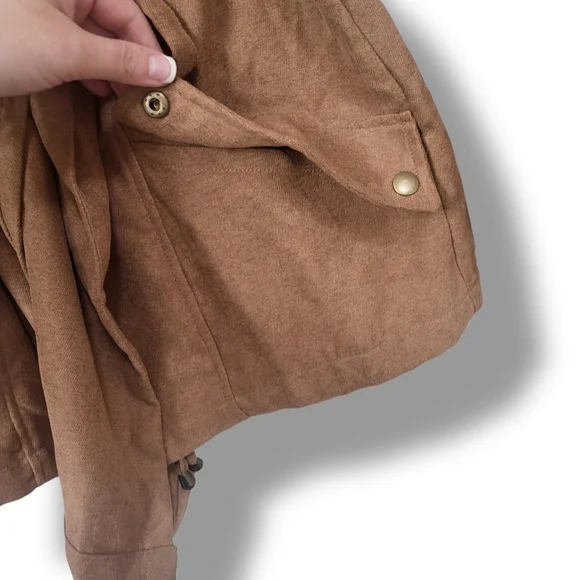 🌿NWT HYFVE Tan Cinch Waist Women's Small Cavender’s Boho Chic Fall Coat - Picture 6 of 14